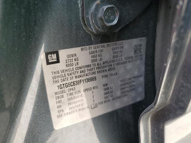 2015 GMC CANYON SLT 1GTG6CE38F1136669