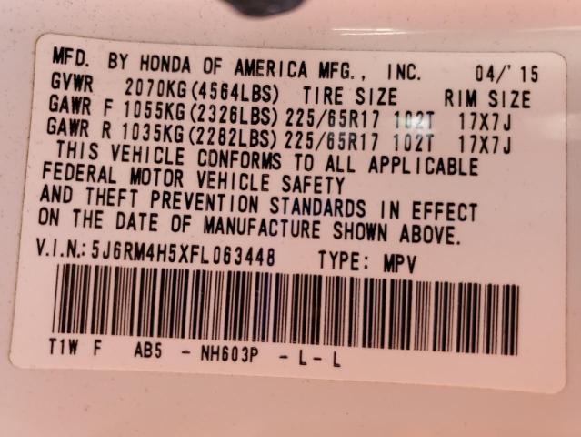 2015 HONDA CR-V EX 5J6RM4H5XFL063448
