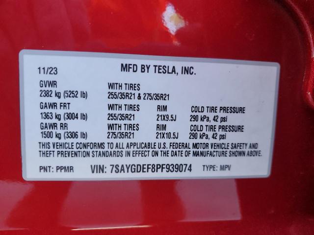 2023 TESLA MODEL Y - 7SAYGDEF8PF939074