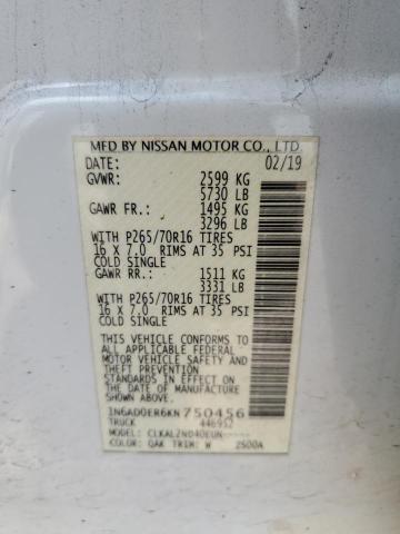 2019 NISSAN FRONTIER S 1N6AD0ER6KN750456