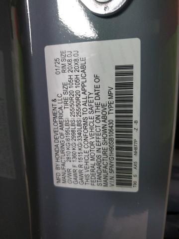 2025 HONDA PILOT BLAC 5FNYG1H90SB106430