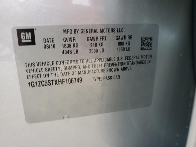 2017 CHEVROLET MALIBU LS 1G1ZC5STXHF106749