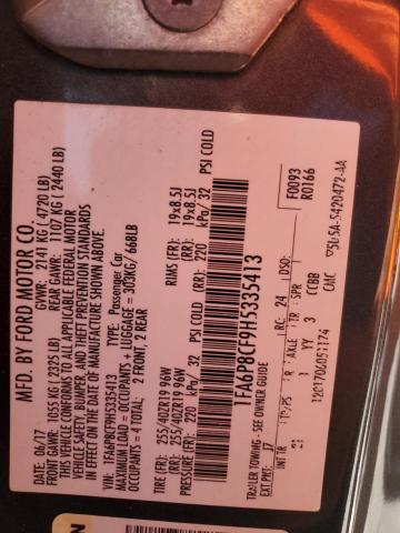 2017 FORD MUSTANG GT - 1FA6P8CF9H5335413
