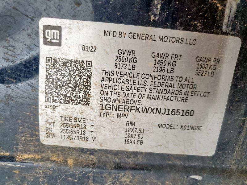 2022 CHEVROLET TRAVERSE L - 1GNERFKWXNJ165160