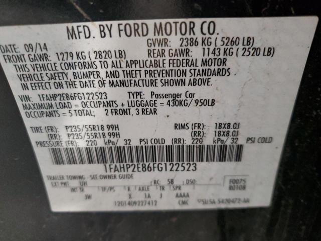 2015 FORD TAURUS SEL 1FAHP2E86FG122523