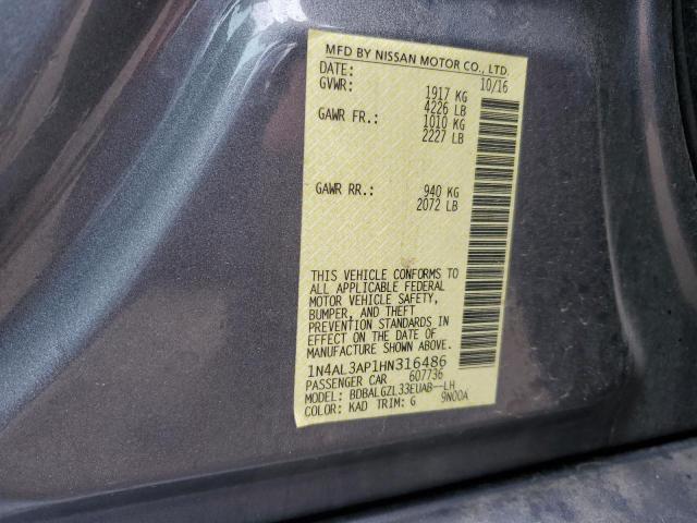 2017 NISSAN ALTIMA 2.5 - 1N4AL3AP1HN316486
