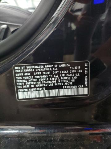 2017 VOLKSWAGEN PASSAT SEL 1VWCM7A38HC036173