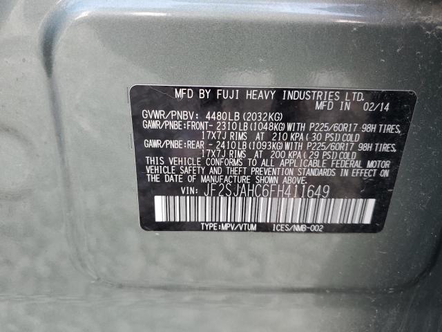2015 SUBARU FORESTER 2 JF2SJAHC6FH411649