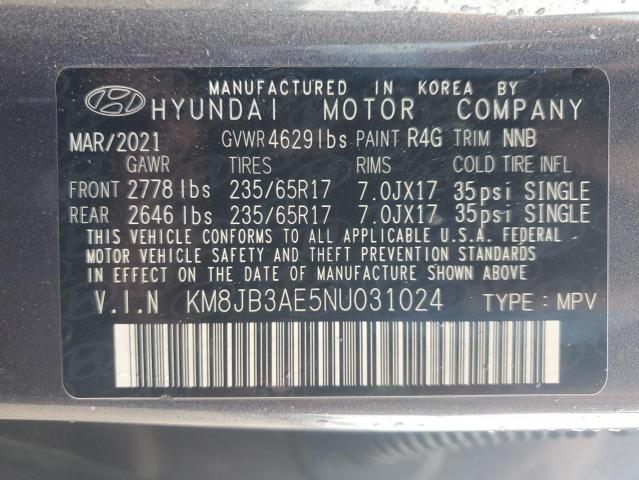 2022 HYUNDAI TUCSON SEL KM8JB3AE5NU031024