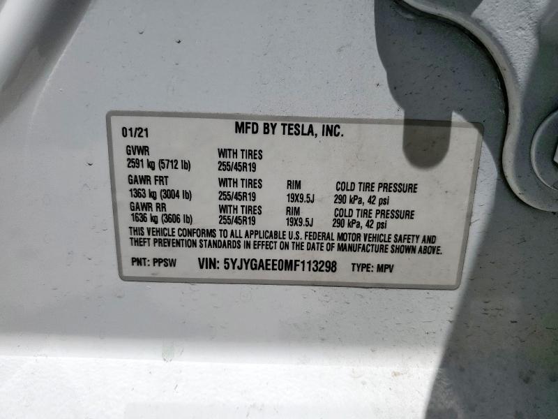 2021 TESLA MODEL Y - 5YJYGAEE0MF113298