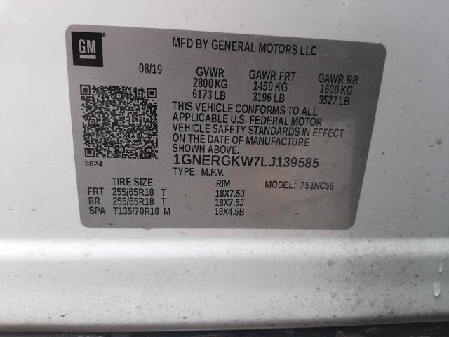 2020 CHEVROLET TRAVERSE L - 1GNERGKW7LJ139585