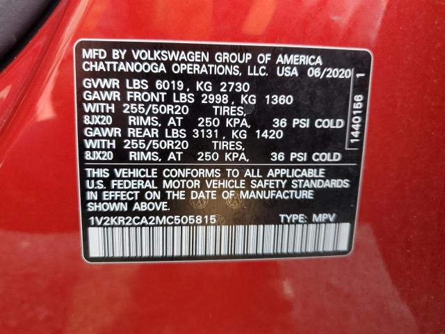 2021 VOLKSWAGEN ATLAS SE - 1V2KR2CA2MC505815