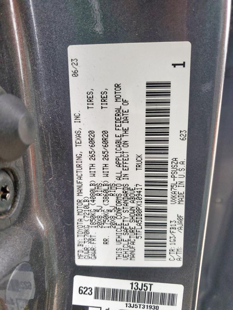 2023 TOYOTA TUNDRA CRE - 5TFLA5DB0PX109417