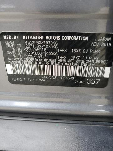 2020 MITSUBISHI OUTLANDER JA4AP3AU4LU016549