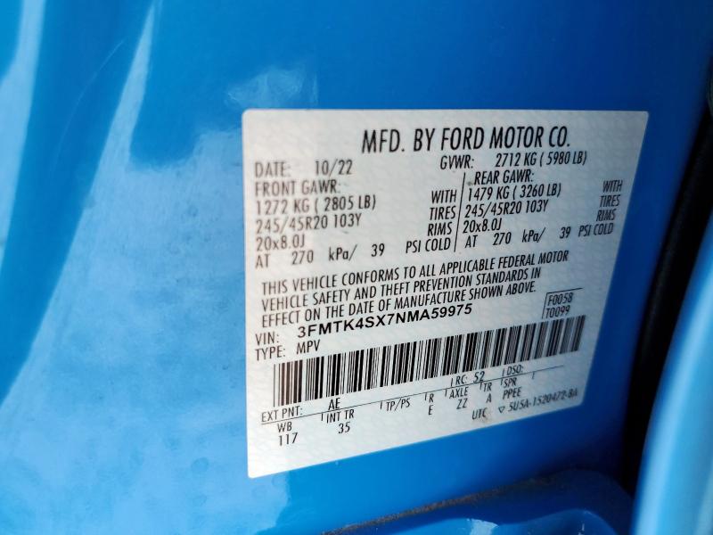 2022 FORD MUSTANG MA - 3FMTK4SX7NMA59975