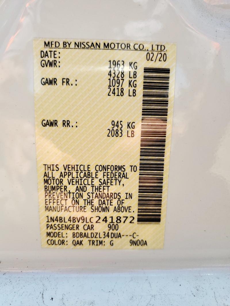 2020 NISSAN ALTIMA S - 1N4BL4BV9LC241872