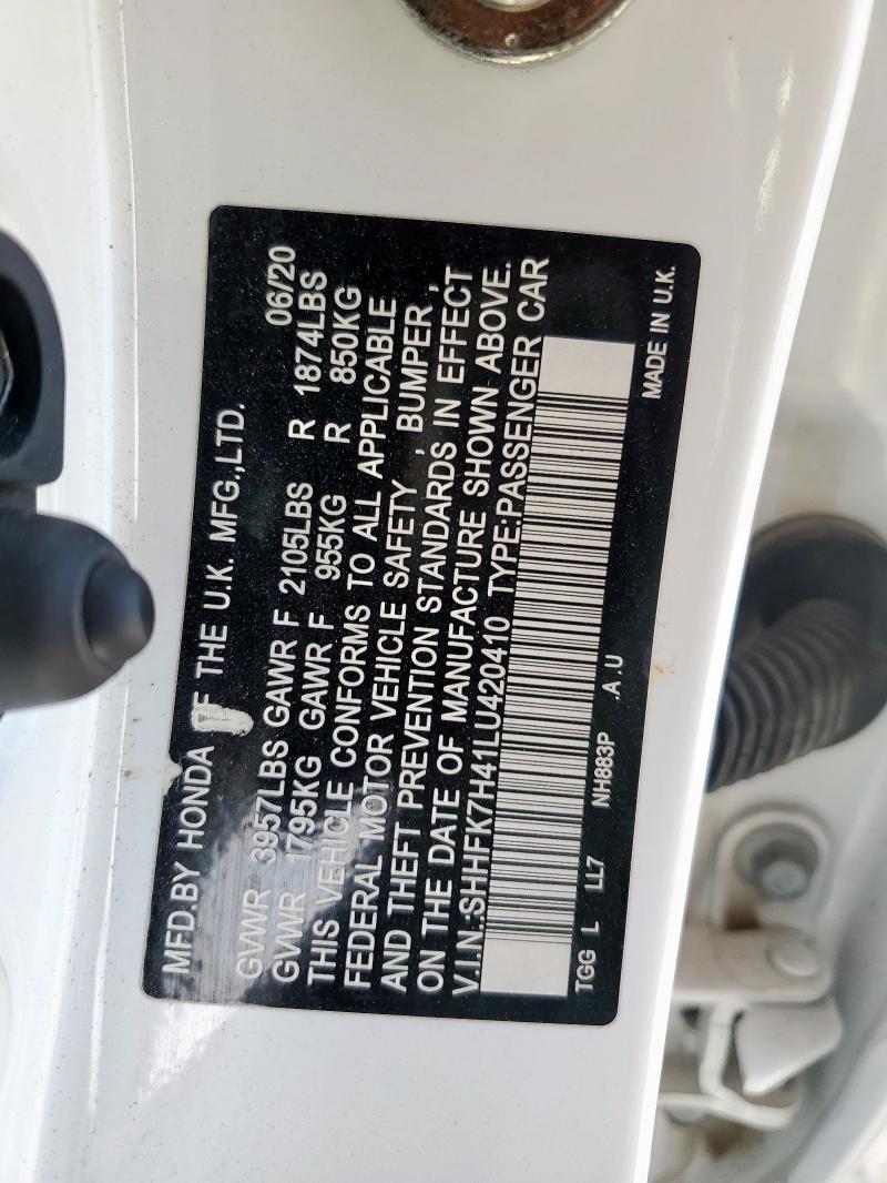 2020 HONDA CIVIC SPOR - SHHFK7H41LU420410