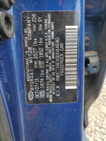 2016 HYUNDAI ACCENT SE KMHCT4AEXGU044690
