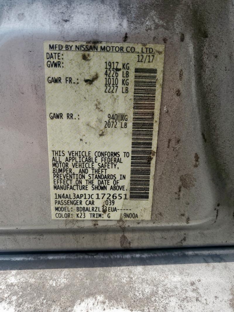 2018 NISSAN ALTIMA 2.5 - 1N4AL3AP1JC172651