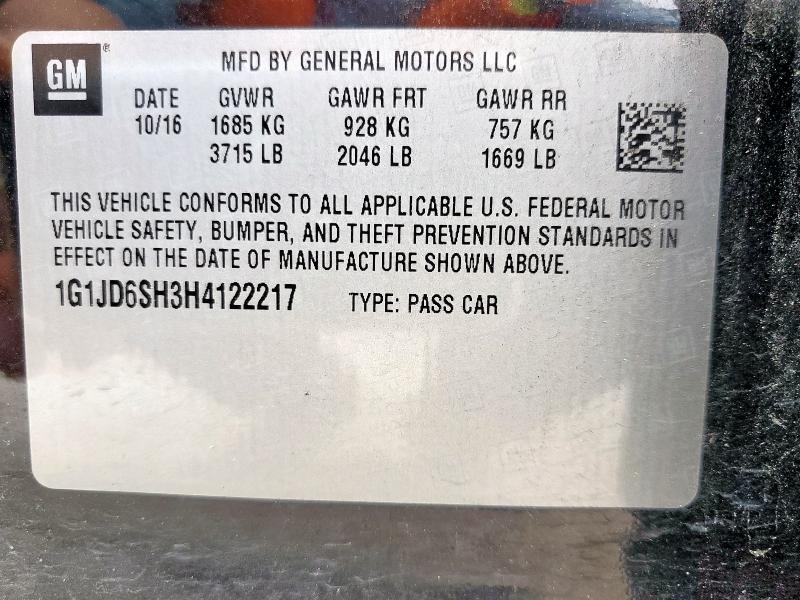 2017 CHEVROLET SONIC LT - 1G1JD6SH3H4122217