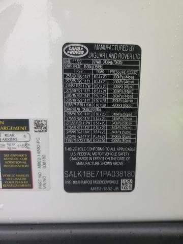 2023 LAND ROVER RANGEROVER SALK1BE71PA038180