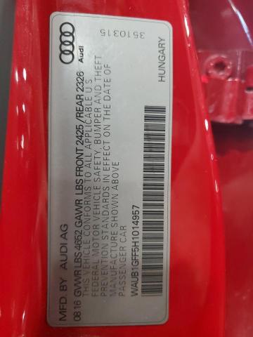 2017 AUDI S3 PREMIUM WAUB1GFF5H1014957