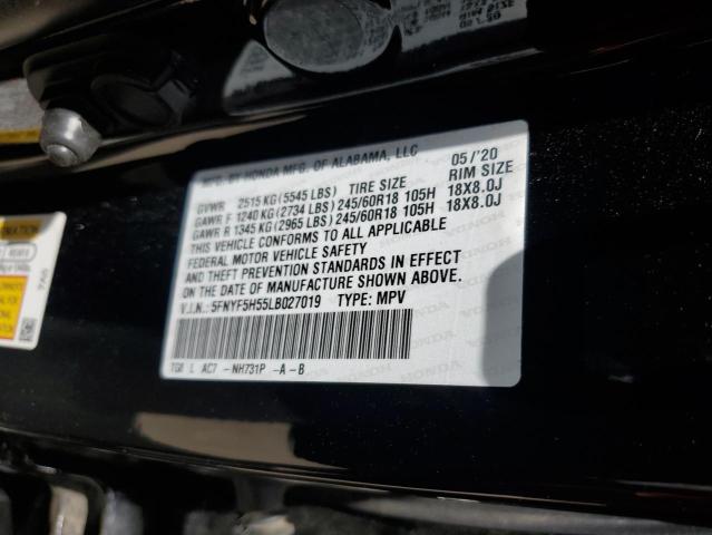 2020 HONDA PILOT EXL - 5FNYF5H55LB027019