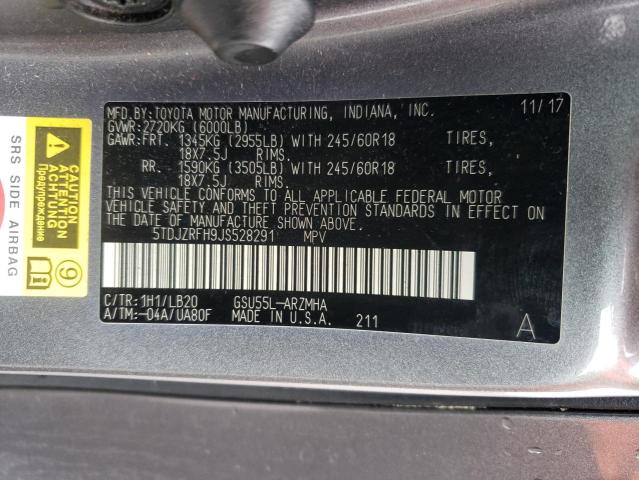 2018 TOYOTA HIGHLANDER - 5TDJZRFH9JS528291