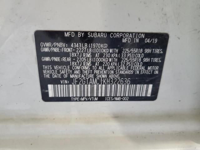 2019 SUBARU CROSSTREK - JF2GTAMC1KH322636