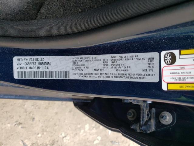 2021 RAM 1500 BIG H 1C6SRFBT1MN509054
