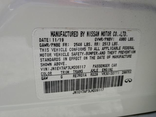 2020 INFINITI Q50 PURE - JN1EV7AP3LM206117