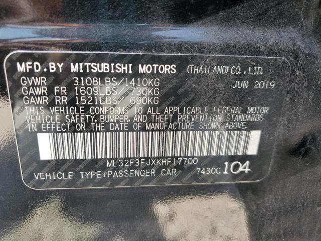 2019 MITSUBISHI MIRAGE G4 ML32F3FJXKHF17700