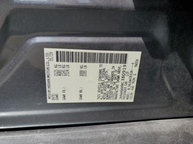 2019 NISSAN MAXIMA S - 1N4AA6AV6KC380919