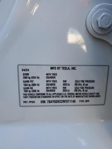 2024 TESLA MODEL Y 7SAYGDEE2RF071146