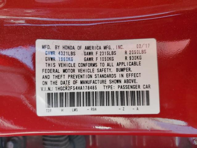 2017 HONDA ACCORD SPO - 1HGCR2F54HA178485