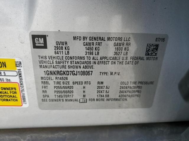 2016 CHEVROLET TRAVERSE L - 1GNKRGKD7GJ108067
