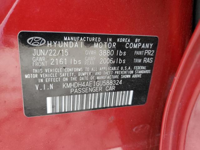 2016 HYUNDAI ELANTRA SE KMHDH4AE1GU588324
