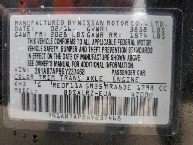 2016 NISSAN SENTRA S - 3N1AB7AP8GY237468