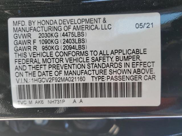 2021 HONDA ACCORD TOU - 1HGCV2F92MA021160