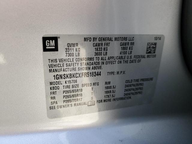 2015 CHEVROLET TAHOE K150 - 1GNSKBKCXFR518344