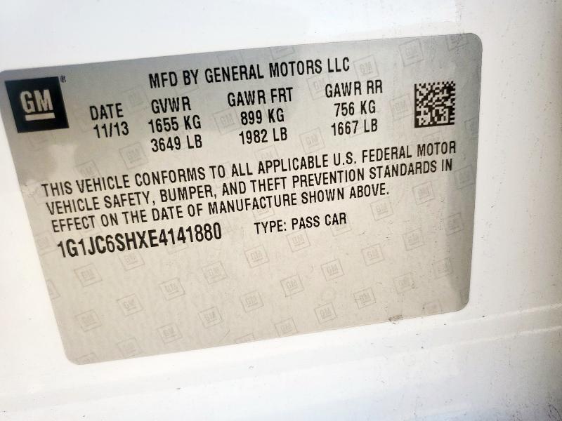 2014 CHEVROLET SONIC LT - 1G1JC6SHXE4141880