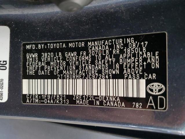 2018 TOYOTA COROLLA L - 2T1BURHE7JC972641