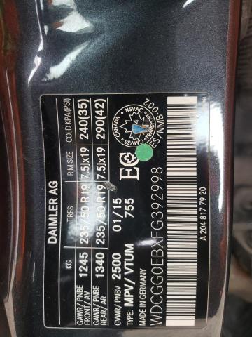 2015 MERCEDES-BENZ GLK 250 BL - WDCGG0EBXFG392998