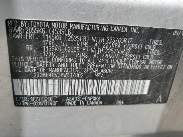 2011 TOYOTA RAV4 - 2T3BF4DV3BW087802