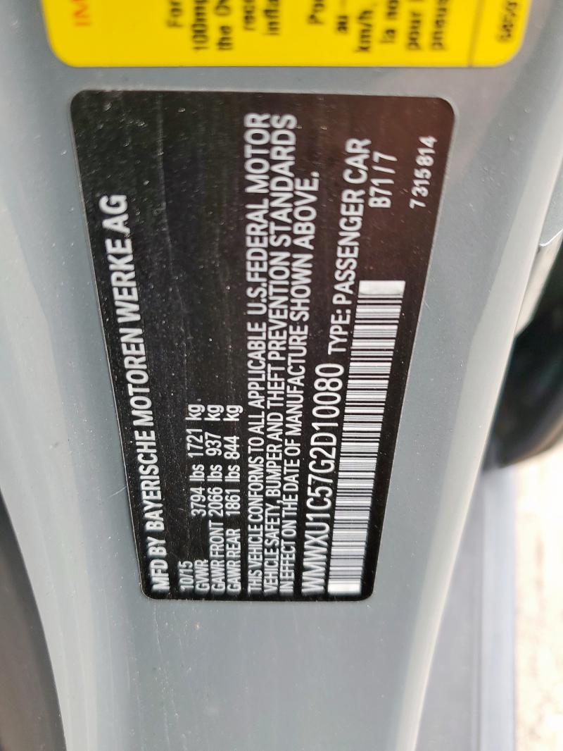 2016 MINI COOPER WMWXU1C57G2D10080