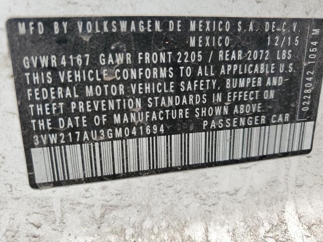 2016 VOLKSWAGEN GOLF S/SE - 3VW217AU3GM041694