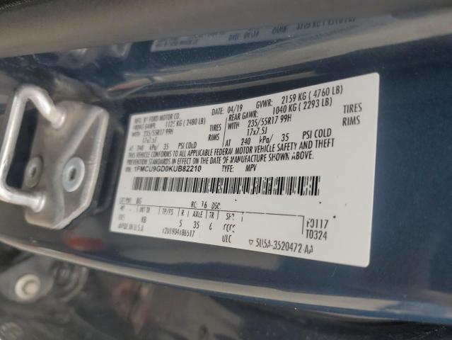 2019 FORD ESCAPE SE - 1FMCU9GD0KUB82210