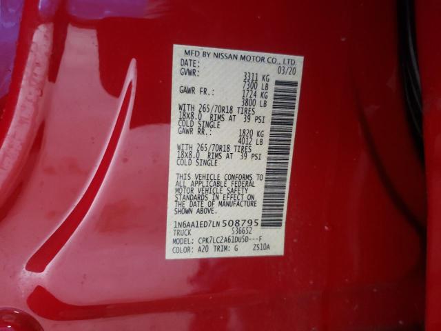 2020 NISSAN TITAN SV - 1N6AA1ED7LN508795