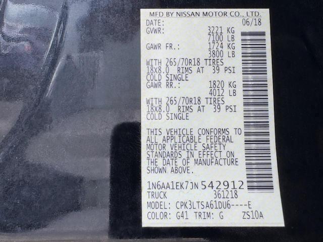 2018 NISSAN TITAN S 1N6AA1EK7JN542912