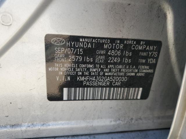 2016 HYUNDAI AZERA LIMI - KMHFH4JG2GA520030